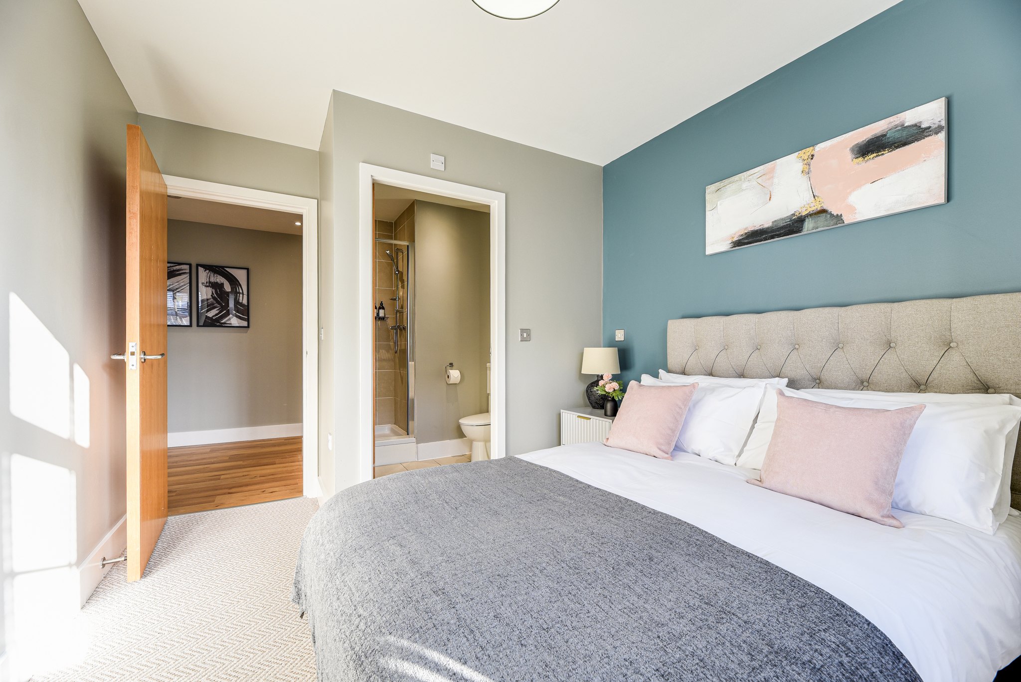 Manchester Piccadilly flat refurbishment by J&H Spaces, fully furnished and short let ready