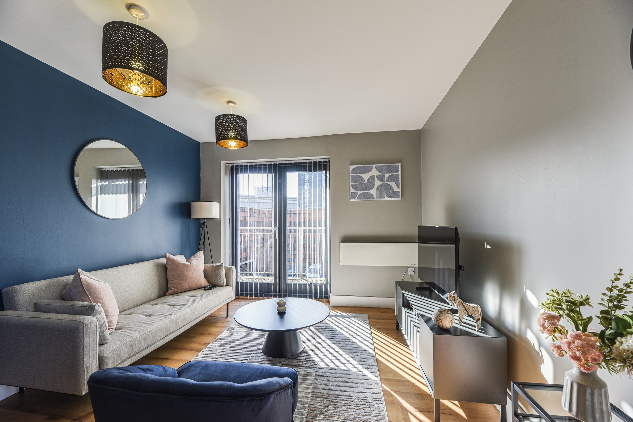 Manchester Piccadilly flat refurbishment by J&H Spaces, fully furnished and short let ready