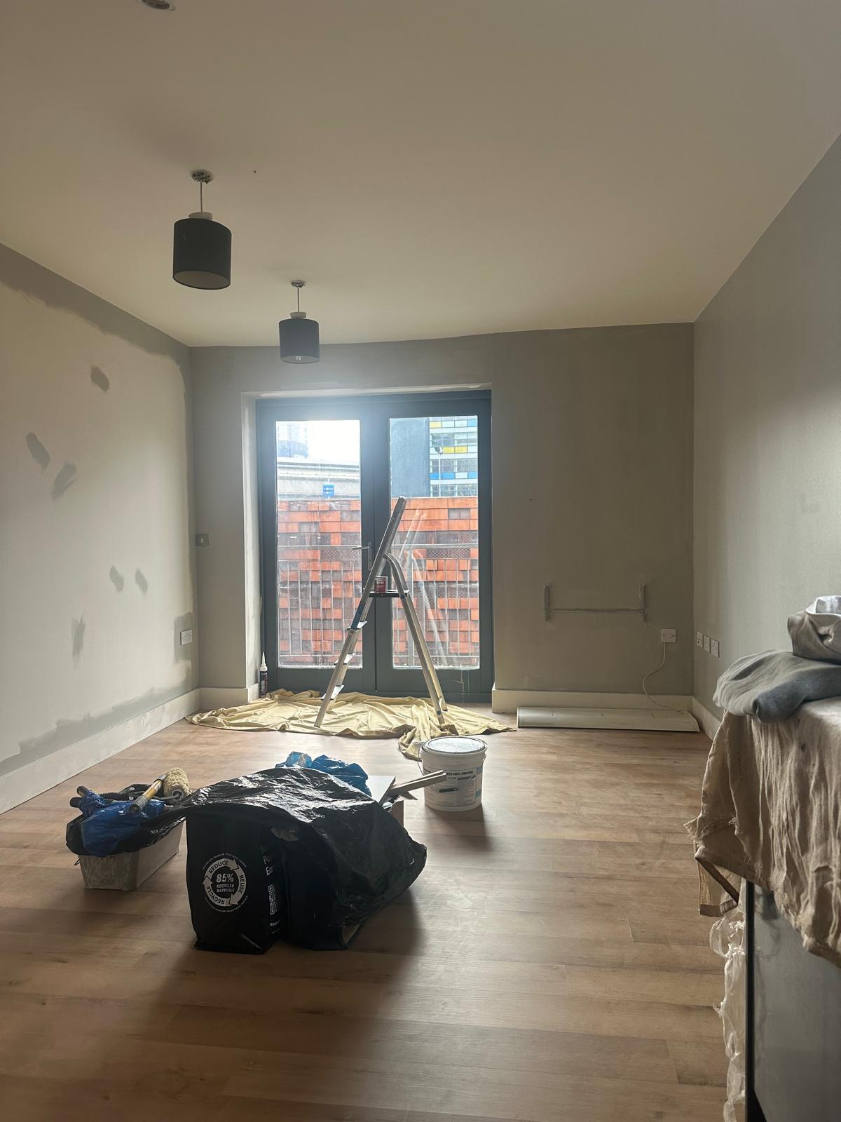 Manchester Piccadilly flat refurbishment work in progress by J&H Spaces