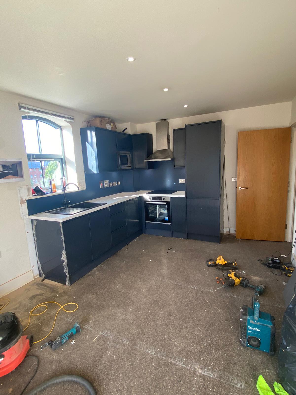 Manchester Piccadilly flat refurbishment work in progress by J&H Spaces