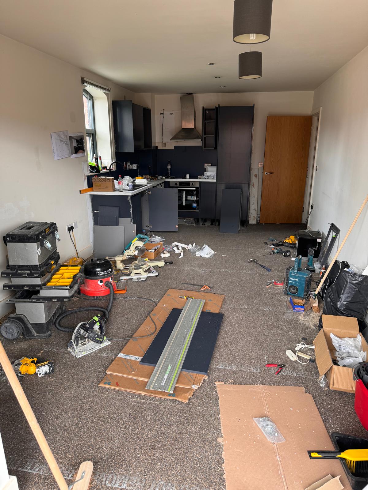 Manchester Piccadilly flat refurbishment work in progress by J&H Spaces