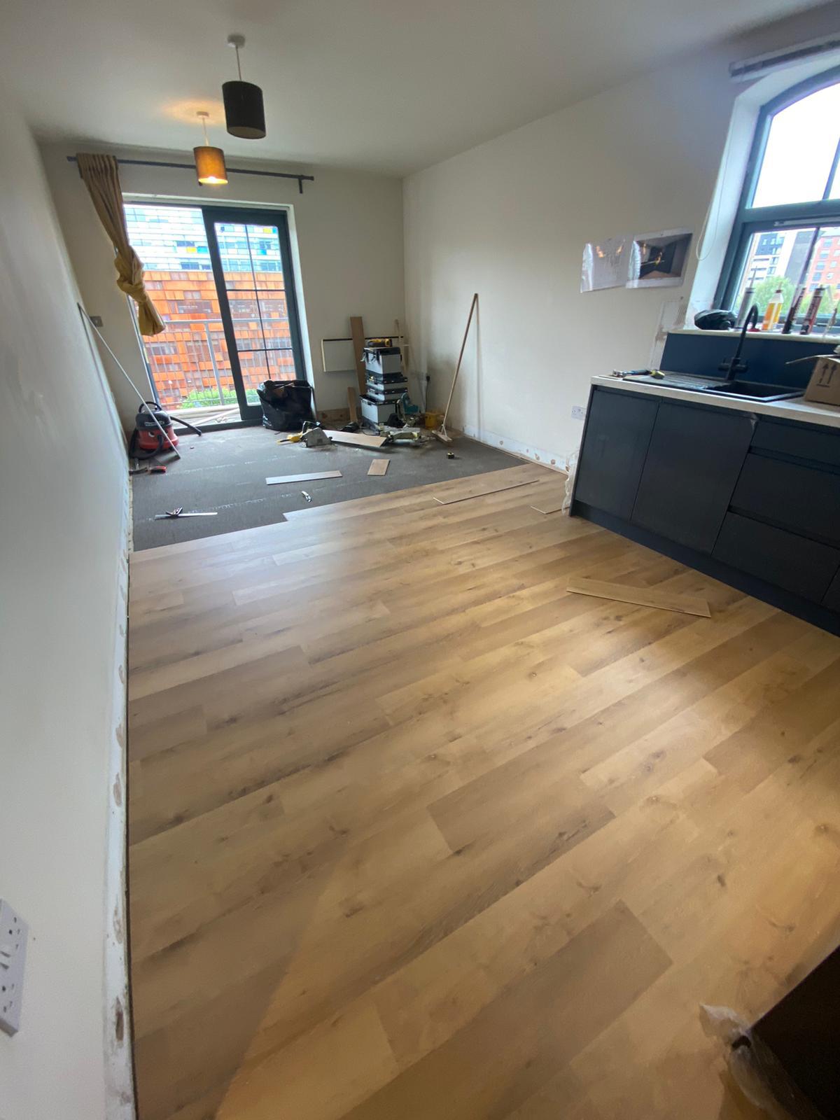 Manchester Piccadilly flat refurbishment work in progress by J&H Spaces