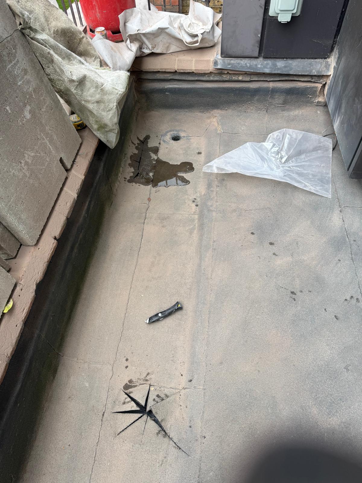 North West London balcony before and during waterproofing works by J&H Spaces