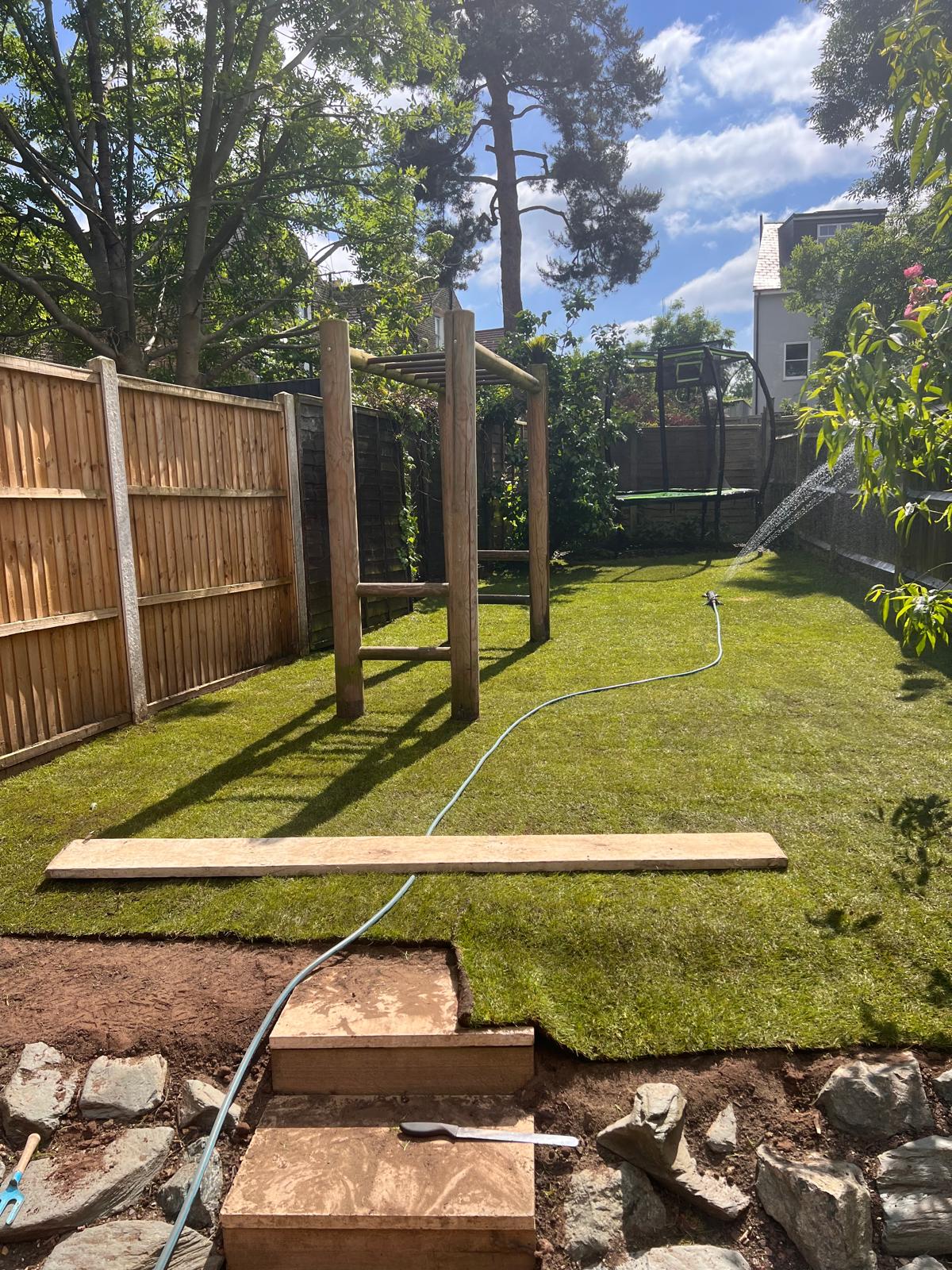 South West London lawn replacement work in progress by J&H Spaces