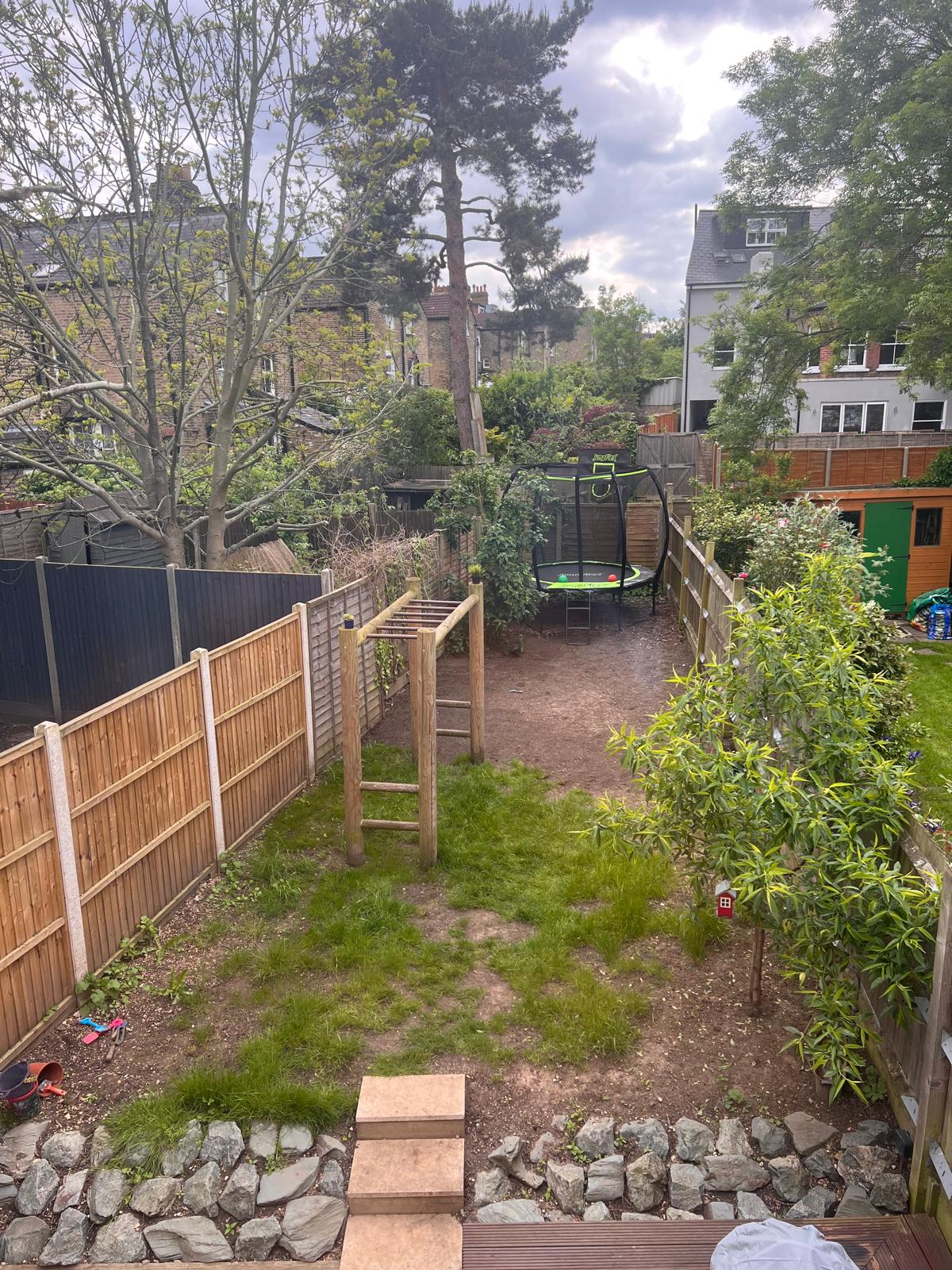 South West London garden before lawn replacement by J&H Spaces