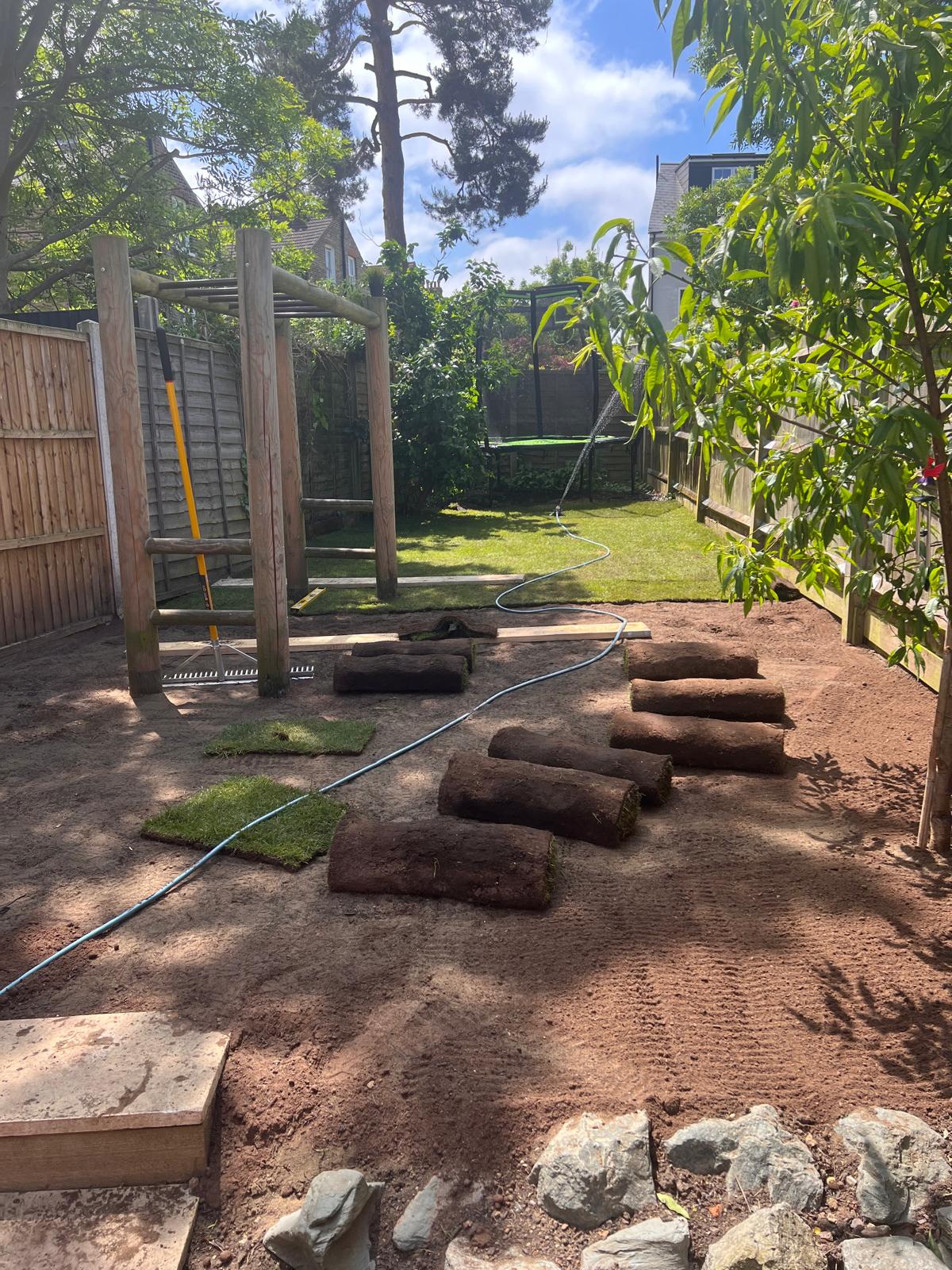 South West London lawn replacement work in progress by J&H Spaces